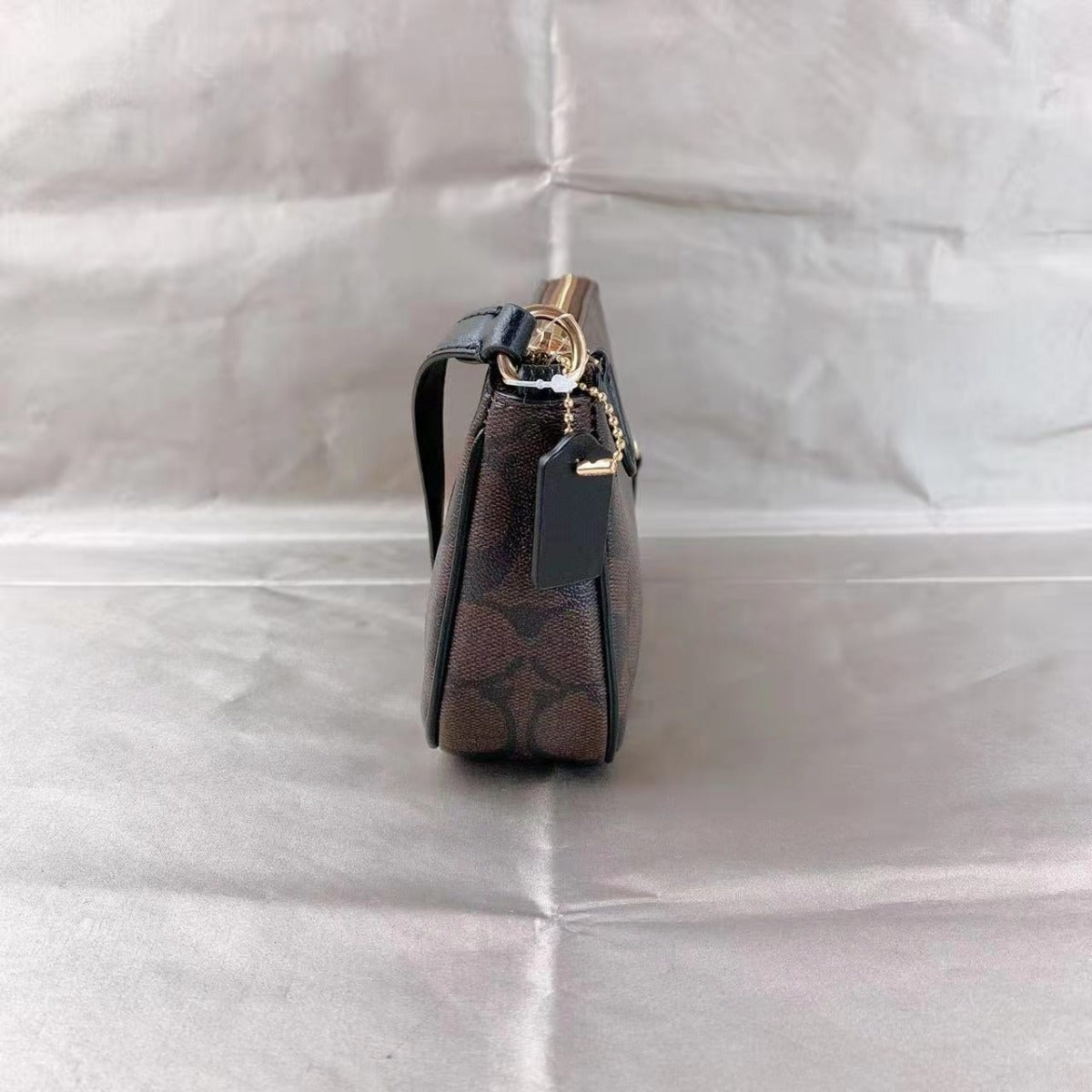 Coach C3308 Nolita 19 In Signature Canvas In Brown Black Coach C3308 Nolita 19 In Signature Canvas In Brown Black